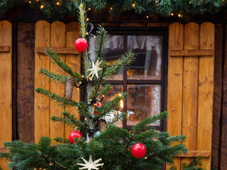 Christmas Tree In Front Of A Window
