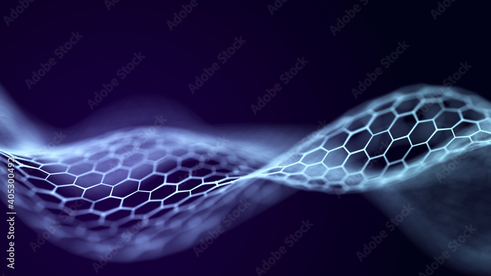 Poster Information Technology. Digital background. 3D visualization of big data. 3d rendering.