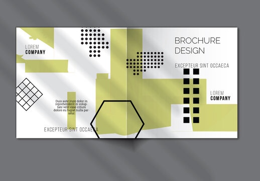 Brochure Cover Layout Set with Geometric Shapes and Abstract Bright Rectangles