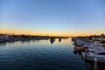 Fototapeta na wymiar Sunset at Balboa Island Newport Beach