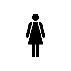 Woman simple icon. Female sign for restroom. Girl WC pictogram for bathroom. Vector toilet symbol