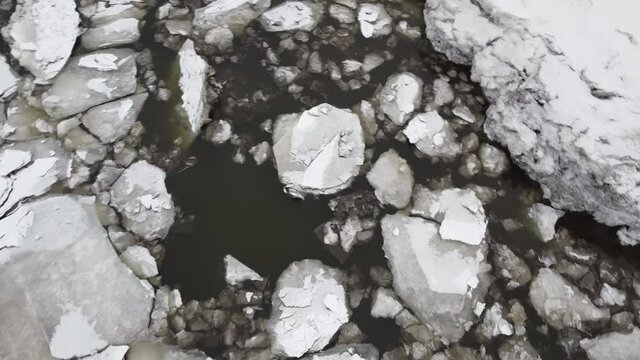vue a&eacute;rienne des glaces sur la mer