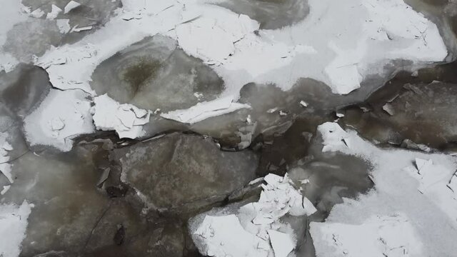 vue a&eacute;rienne des glaces sur la mer