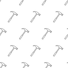 Hammer line. Seamless pattern. A beautiful new shiny all-rounder for the workshop and home.