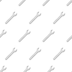 Wrench. Seamless pattern. A beautiful new shiny all-round tool for garages and the home.