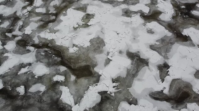 vue a&eacute;rienne des glaces sur la mer