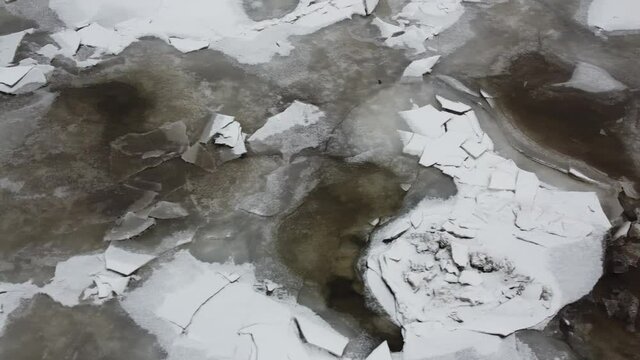 vue a&eacute;rienne des glaces sur la mer