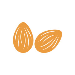 Almond icon. Natural healthy food symbol