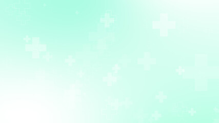 Medical green blue cross pattern healthcare background.
