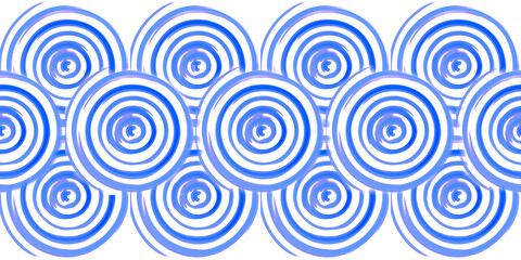 Bright pattern of blue rings. Abstract digital background and texture
