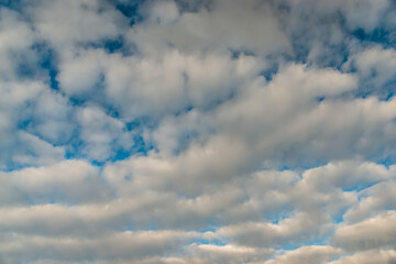 Different shapes of clouds in the sky 