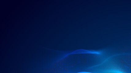 Dot blue wave light screen gradient texture background. Abstract  technology big data digital background. 3d rendering.