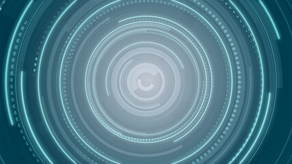 Circle blue neon light technology Hi-tech dark background. Abstract graphic digital future concept design.