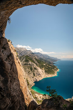 Sea coast with rock in foreground