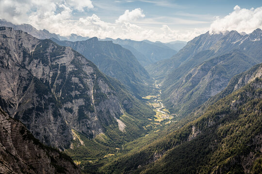 Valley in mountain landscape