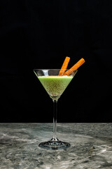 Eggnog drink on the table 