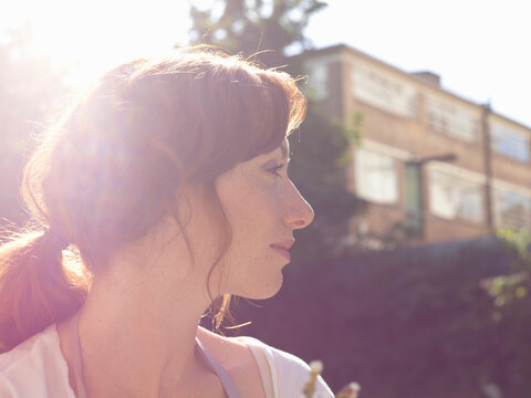 Close up of woman's smiling face