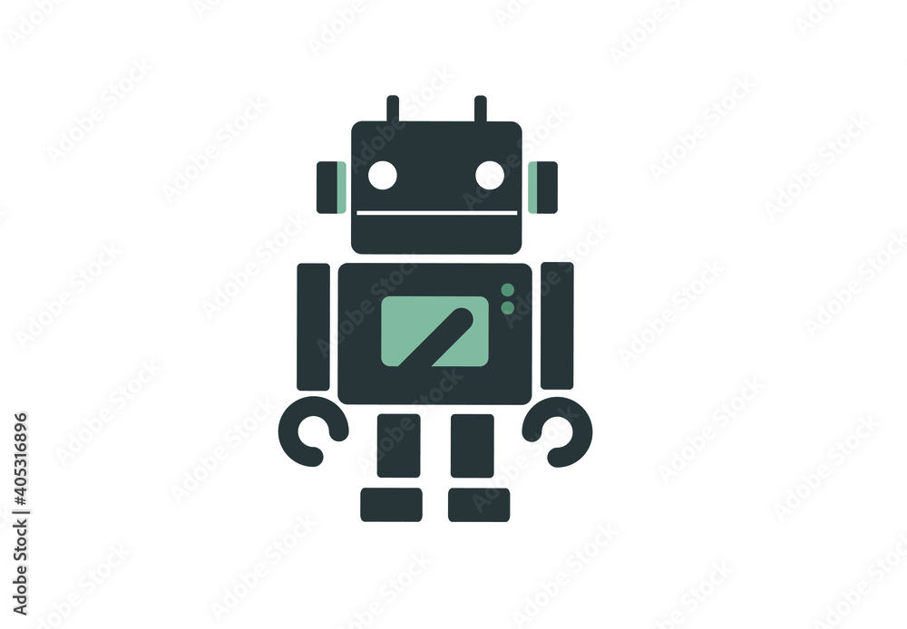 Poster robot vector icon. editable stroke. symbol in line art style for design, presentation, website or ap