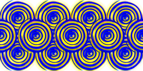 Bright pattern of blue rings. Abstract digital background and texture