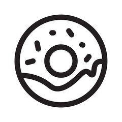 Donut outline icon isolated on white background