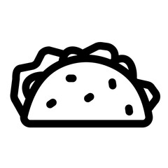 Tacos outline icon isolated on white background
