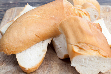 sliced white wheat baguette