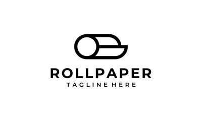 roll paper page tissue reel logo design template