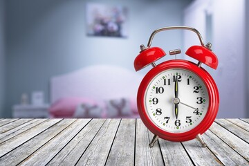 Retro classic alarm clock on desk