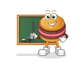 macaroon teacher vector. cartoon character