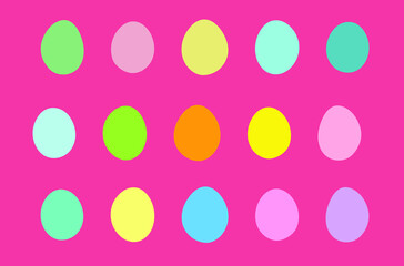 Collection of  colored doodle egg shapes ay Easter. Vector template for creativity.