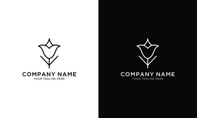 Vector line minimal decoration design elements set - rose flower and botanical leaves illustrations minimal linear style