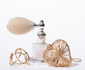 bottle of perfume with a flower
