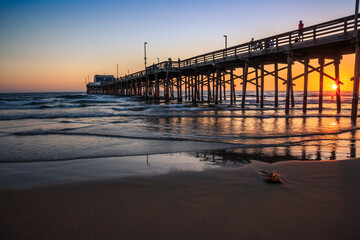 Sunset Under the Pier, Newport Beach, California
