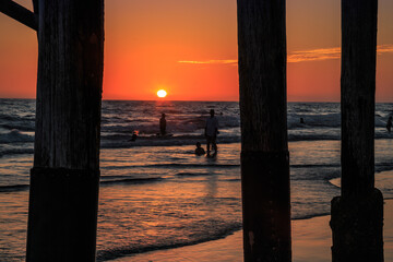 Sunset Under the Pier, Newport Beach, California