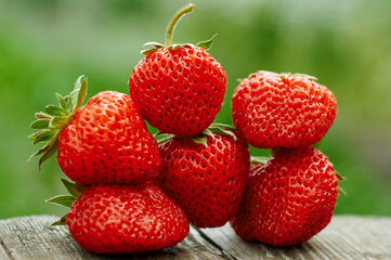 strawberries on a table