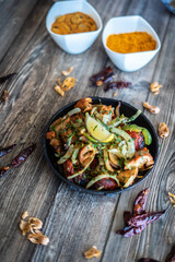 Indian kebab platter in sizzling plate
