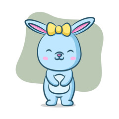The rabbit doll is using the yellow ribbon on her head between her ears