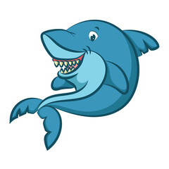 The shark is posing with the good pose in the water