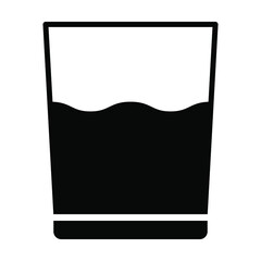 glass water, drink icon vector
