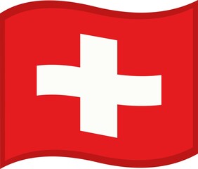 Vector illustration of emoticon of the flag of switzerland