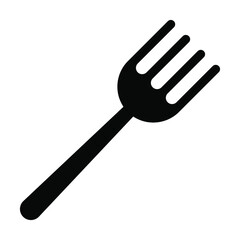 fork icon, cutlery restaurant kitchen utensil vector