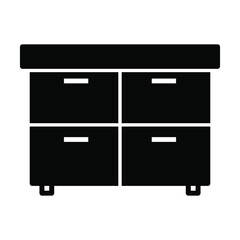 table with shelf icon, home interior vector