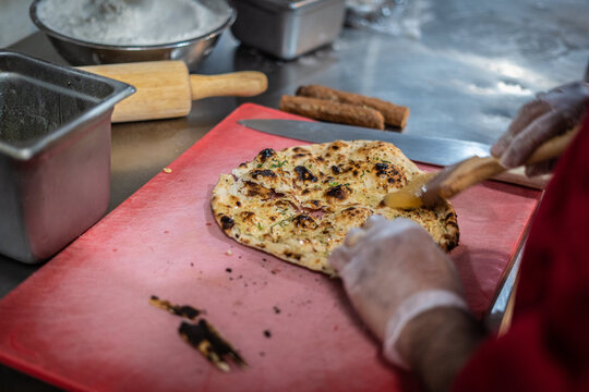Chef making a tandoori bread