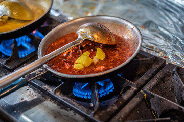 Cooking indian style cuisine