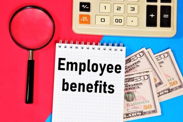 Employee benefits. Text label in the planning notebook. Financial assistance, compensation payment.