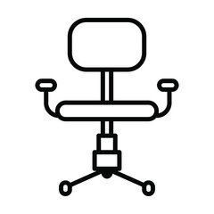office chair icon, armchair home interior vector