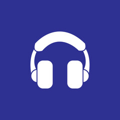 Headset solid style Icon vector illustration. Headphones sign symbol