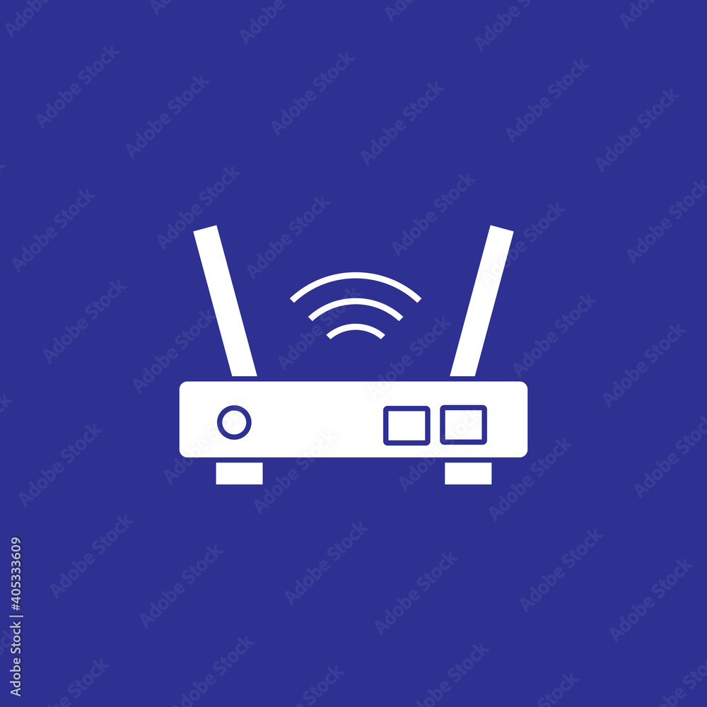 Poster wifi router port. ethernet device solid style icon vector illustration