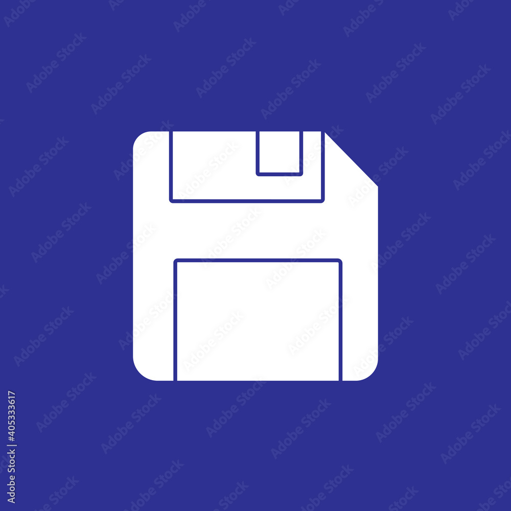 Poster floppy disk memory for save button solid icon. storage diskette vector illustration