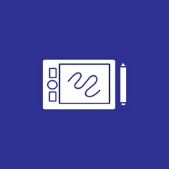 pen tablet and stylus tools gadget solid style icon vector illustration